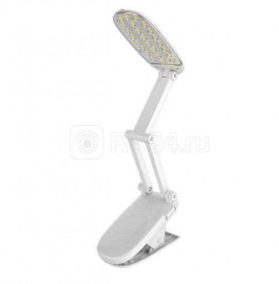 Светильник UF-704 С01 24LED прищепка аккумулятор. бел. Ultraflash 13111