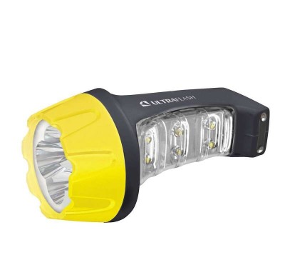 Фонарь LED 3804ms (аккум. 220в черн./жел. 4+6 LED 2 режима sla пласт. коробка) ultraflash 12207