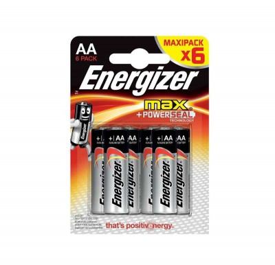 Элемент питания алкалиновый lr6-6bl max (6/72/15552) (блист.6шт) energizer б0016842