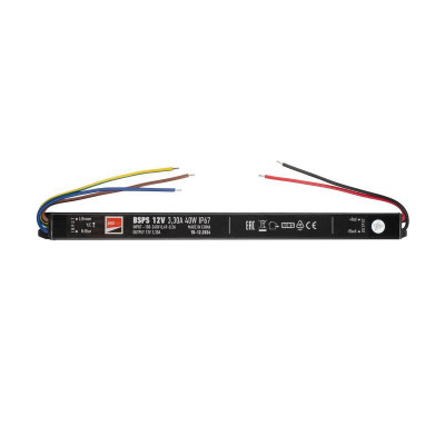 Блок питания для светодиод. ленты BSPS 40Вт 3.3А 12В IP67 влагозащ. метал. JazzWay 3329266A
