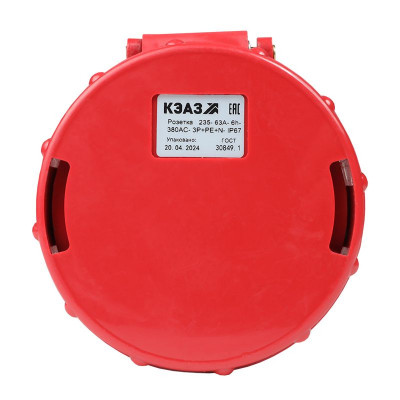 Розетка кабельная 235 63А 380AC 3P+PE+N 6ч IP67 КЭАЗ 222764