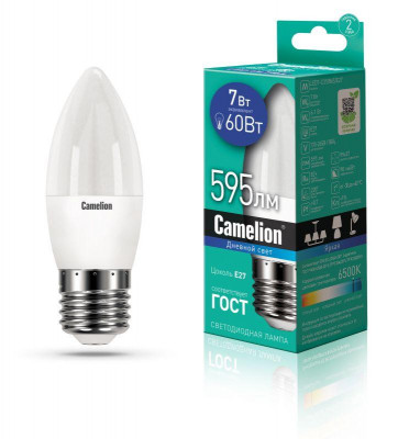 Лампа светодиодная LED7-C35/865/E27 7Вт 220В Camelion 12649