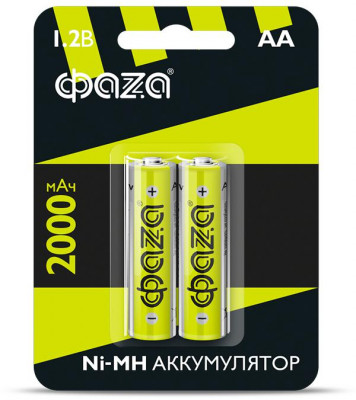 Аккумулятор AA Ni-MH 1.2В 2000мА.ч BL-2 (уп.2шт) ФАZА 5002975