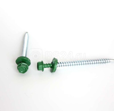 Саморез кровельный со сверлом 4.8х35 ral-6002 (зел.) (уп.250шт) контейнер бм 1010610