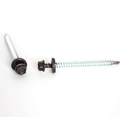 Саморез кровельный со сверлом 4.8х35 ral-8017 (корич.) (уп.250шт) контейнер бм 1010612