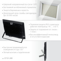 Stayer LED-max, 200 вт, 6500k, ip 65,ip 65, светодиодный прожектор (57131-200)