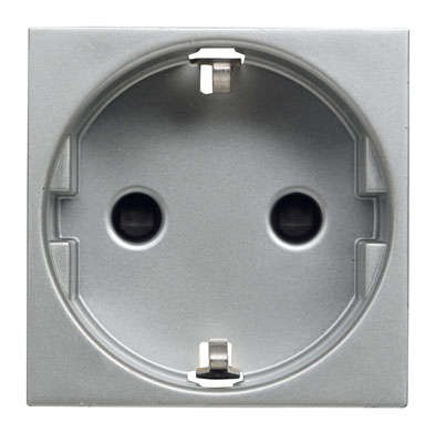 Механизм розетки 1-м СП 2мод. Zenit 16А IP21 250В с заземл. Schuko защ. шторки серебр. ABB 2CLA228800N1301