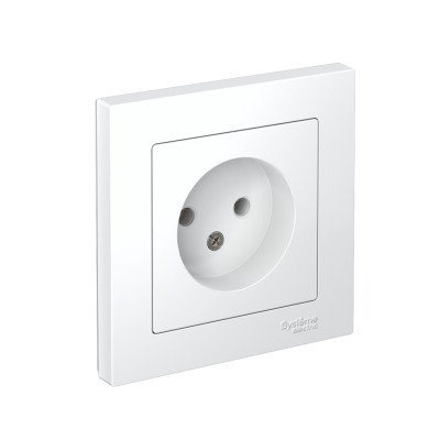 Розетка 1-м СП AtlasDesign 16А IP20 без заземл. в сборе бел. SE ATN000140