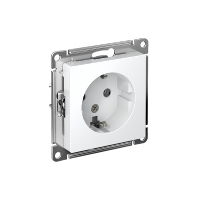 Розетка 1-м СП AtlasDesign 16А IP20 с заземл. механизм бел. SE ATN000143