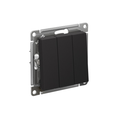 Выключатель 3-кл. СП AtlasDesign 10А IP20 (сх. 1+1+1) 10AX механизм карбон SE ATN001031