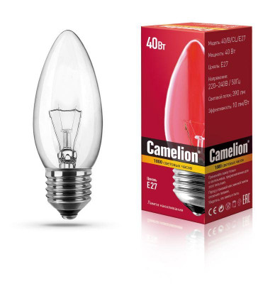 Лампа накаливания MIC B CL 40Вт E27 Camelion 8975