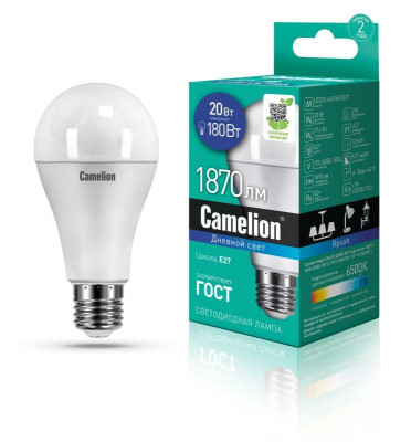 Лампа светодиодная LED20-A65/865/E27 20Вт 220В Camelion 13166