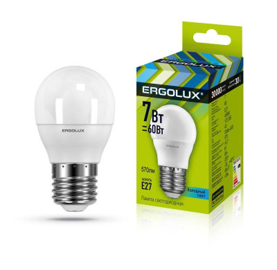 Лампа светодиодная LED-G45-7W-E27-4500K 172-265В 