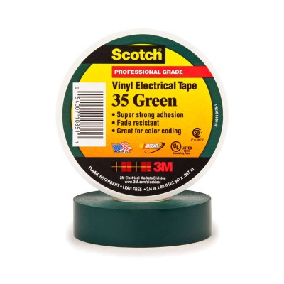 Изолента ПВХ 19мм (рул.20м) Scotch 35 зел. 3М 7000031669