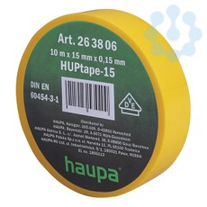 Изолента ПВХ 19мм (рул.20м) d74мм желт. HAUPA 263848