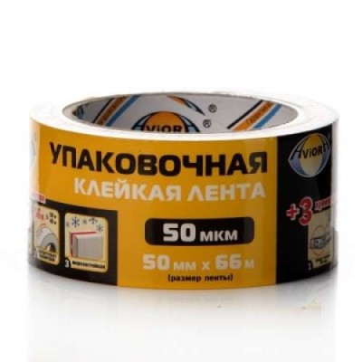 Лента клейкая упак. 50мм (рул.66м) AVIORA 301-001