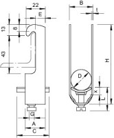 Скоба зажимная U-образ. d22-28мм 2056W 28 ALU OBO 1184032