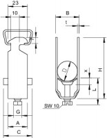 Скоба зажимная U-образ. d64-70мм 2056 70 ALU OBO 1183311