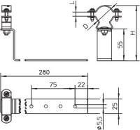 Держатель изол. токоотвода для скатной кровли isCon H280 VA OBO 5408047