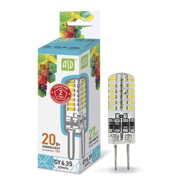 Лампа светодиодная LED-JCD-standard 2Вт капсульная 4000К белый 180лм 160-260В ASD 4690612003771