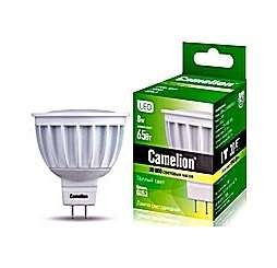 Лампа светодиодная LED8-JCDR/830/GU5.3 8Вт 3000К тепл. бел. GU5.3 550лм 220-240В Camelion 11608