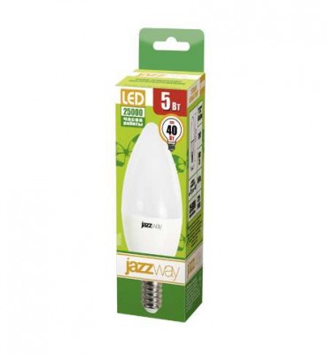 Лампа светодиодная PLED- ECO-C37 5Вт E14 3000К 8+2 JazzWay 4895205014190