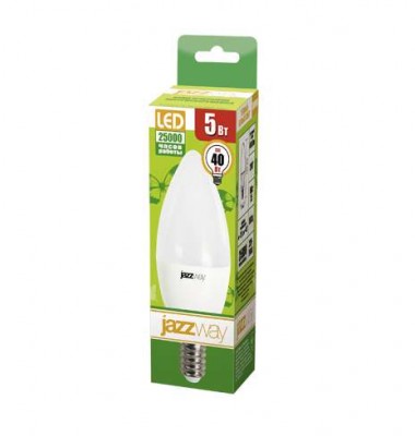 Лампа светодиодная PLED- ECO-C37 5Вт E14 4000К 8+2 JazzWay 4895205014206