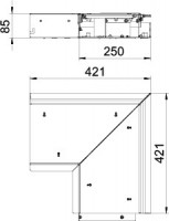 Угол кабель-канала внутр. OKB 421х421х87мм IE 25085 ON сталь OBO 7403826