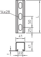 Рейка профильная 41х41 MS 41 LS 3M 2 FS (дл.3м) OBO 1123010