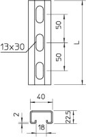 Рейка монтажная 2000х40х22.5 CPS 4L 2M V4A (дл.2м) OBO 1121963