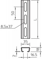 Рейка профильная 35х18 L2000 2063 L 2M FS (дл.2м) OBO 1112708