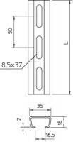 Рейка профильная 35х18 L2000 2063 L 2M FT (дл.2м) OBO 1112759