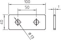 Пластина соединительная 100х40х4 GMS 2 VP V4A OBO 1124725