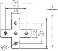 Пластина соединительная 150х150х40х4 GMS 5 VP X V4A OBO 1124737
