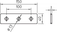 Пластина соединительная 150х40х4 GMS 3 VP V4A OBO 1124727