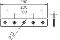 Пластина соединительная 250х40х4 GMS 5 VP V2A OBO 1124691