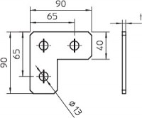Пластина соединительная 90х90х40х4 GMS 3 VP L V2A OBO 1124693