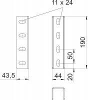 Элемент соединительный для профиля US 5 190х44 VUS 5 VA4571 OBO 6018509