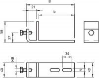 Крепеж балочный BFK 166 58 20V2A OBO 6003877