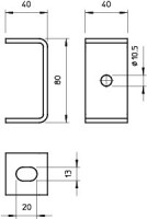Скоба потолочная 80х40DB VA 4571 OBO 6356113