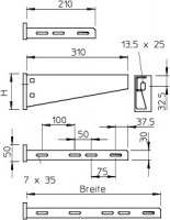 Кронштейн 510мм AW 55 51 VA4571 OBO 6418622