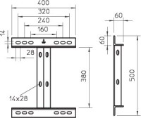 Пластина адаптер. для кронштейна H400 гор. оцинк. KA-E 45 FT OBO 6346758