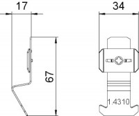 Крепеж для проволочного лотка 82х33х17BC GR MS VA4310 OBO 6016665