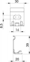 Держатель настенный 35х50 WH GRM35 FT OBO 6016443