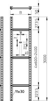 Лоток лестничный 1100х50 L3000 сталь SLM 50 C40 11 FT 3000 FS гор. оцинк. OBO 6010555