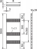 Лоток лестничный для судостроения 300х35 L3000 сталь 3мм SLZ L 300 SG OBO 7098038