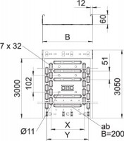 Лоток листовой перфорированный 300х60 L3050 нержавеющая сталь 0.75мм RKSM 630 VA4301 OBO 6047656