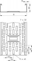 Лоток листовой перфорированный 400х60 L3000 сталь 1.5мм DKS 640 FS OBO 6085202