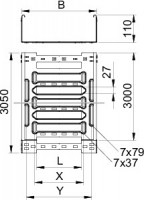 Лоток листовой перфорированный 400х110 L3050 сталь 1мм MKSM 140 FS OBO 6059164