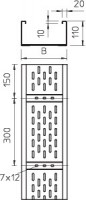 Лоток листовой перфорированный 300х110 L6000 нержавеющая сталь 2мм WKSG 130 VA 4301 OBO 6098165